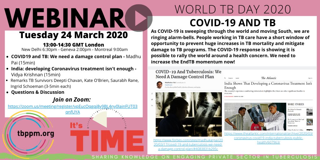 COVID-19 and Tuberculosis (TB) World TB Day 2020 Webinar